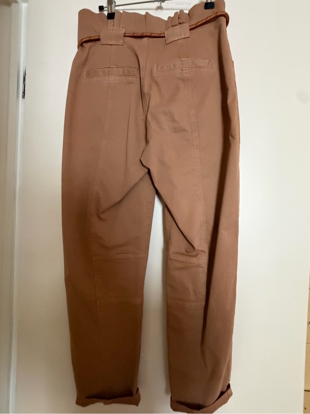 Veronica Beard Women’s Jeans Cargo Pants in Warm Brown with Bungee Drawstring - Picture 5 of 5